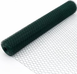 LIZEVINC Galvanized Hexagonal Dog Fence & Chicken Wire, Green, 197-ft