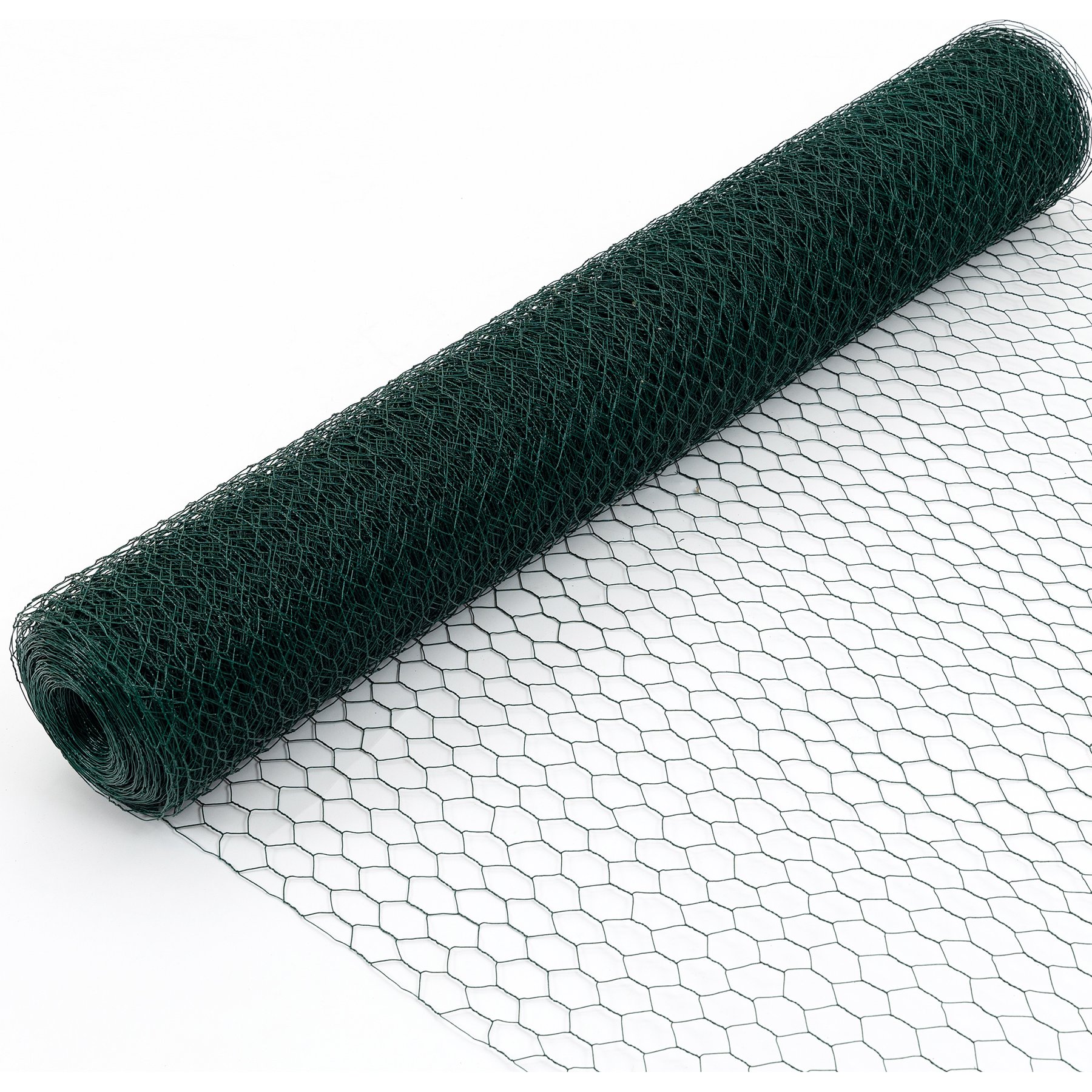 LIZEVINC Galvanized Hexagonal Dog Fence & Chicken Wire, Green, 197-ft