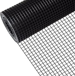 LIZEVINC Vinyl Coated Hardware Mesh Cloth for Chicken Coop, Dog Fence & Garden Protection, Black, 48-in