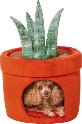 Show full view: Frisco Snake Plant Covered Cat & Dog Bed with Removable Leaf Toy slide 3 of 8