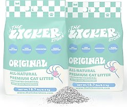 THE LICKER STORE Unscented Premium Clumping Bentonite Clay Cat Litter with Activated Charcoal, 37-lb bag