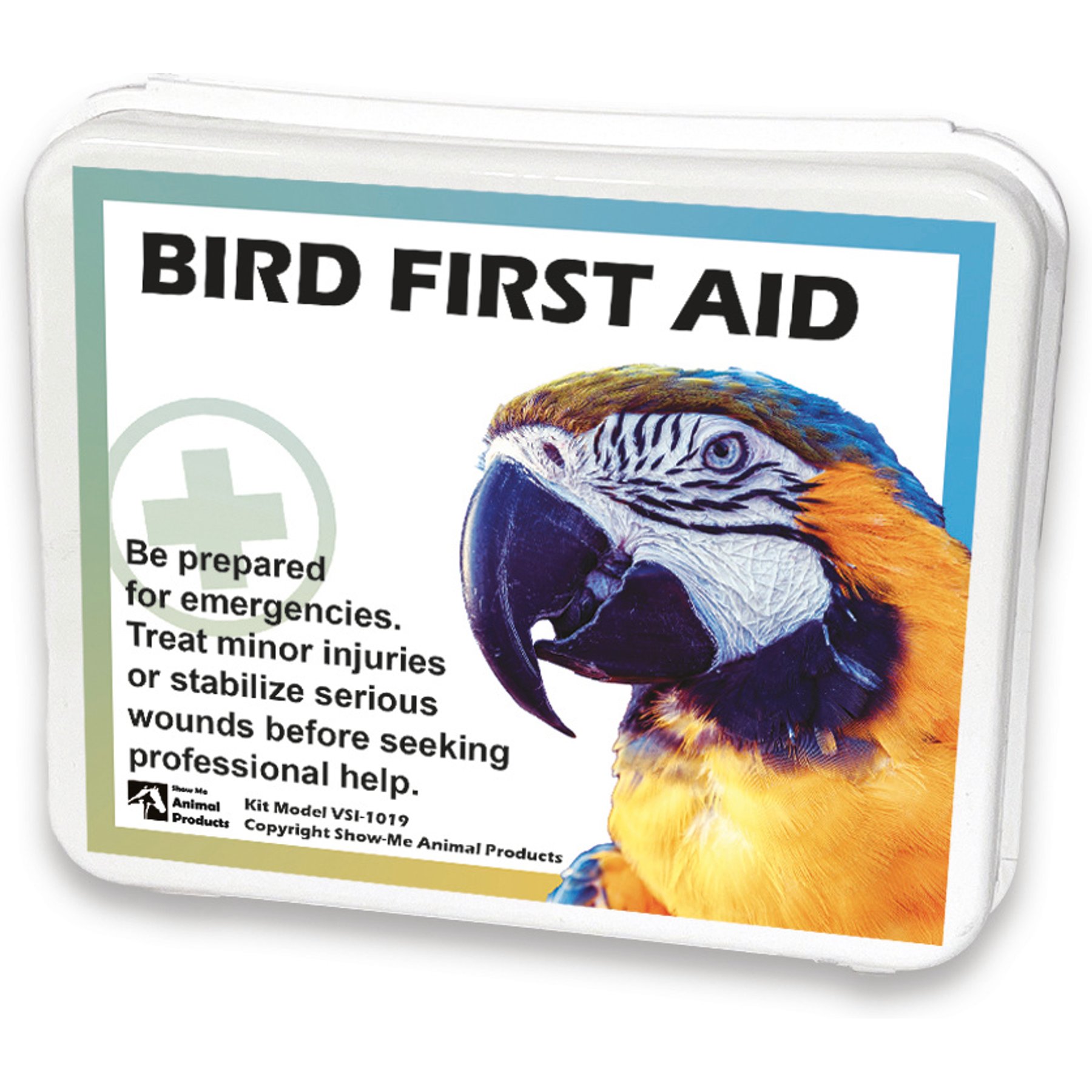 Show Me Animal African Grey Parrot First Aid Kit, White Case