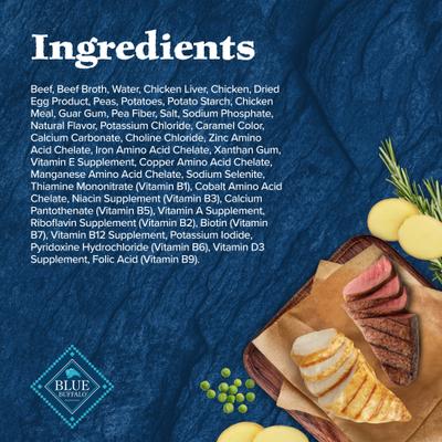 Show full view: Blue Buffalo Wilderness Wolf Creek Stew High-Protein & Grain-Free Hearty Beef in Gravy Wet Dog Food, 12.5-oz can, 3 count slide 5 of 12