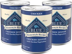 Blue Buffalo Homestyle Recipe Chicken Dinner with Garden Vegetables & Brown Rice Canned Dog Food, 12.5-oz can, 3 count