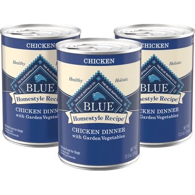 Blue Buffalo Blue Buffalo Homestyle Recipe Chicken Dinner with Garden Vegetables & Brown Rice Canned Dog Food, 12.5-oz can, 3 count