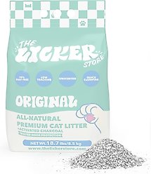 THE LICKER STORE Unscented Premium Clumping Bentonite Clay Cat Litter with Activated Charcoal, 18.7-lb bag