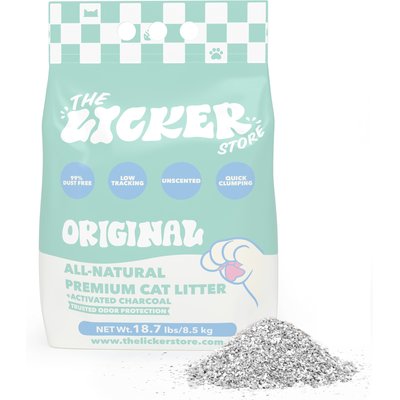 THE LICKER STORE THE LICKER STORE Unscented Premium Clumping Bentonite Clay Cat Litter with Activated Charcoal, 18.7-lb bag