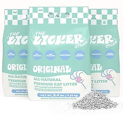 THE LICKER STORE Unscented Premium Clumping Bentonite Clay Cat Litter with Activated Charcoal, 28-lb bag