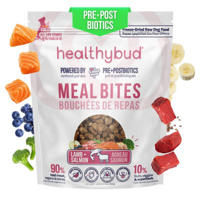 Show full view: Healthybud Lamb & Salmon Bites Freeze-Dried Raw Dog Food Kibble-Style, 14-oz bag slide 1 of 10