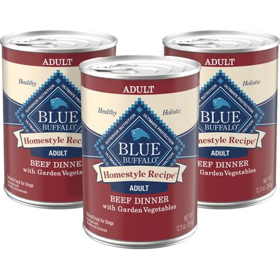 Blue Buffalo Blue Buffalo Homestyle Recipe Beef Dinner with Garden Vegetables & Sweet Potatoes Canned Dog Food, 12.5-oz can, 3 count