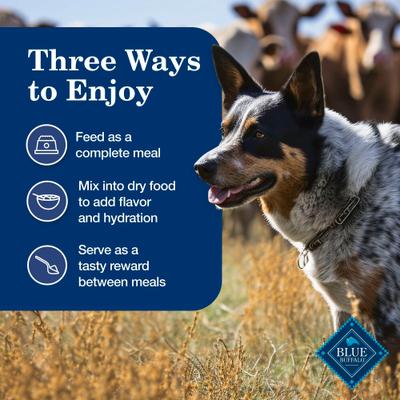 Show full view: Blue Buffalo Homestyle Recipe Chicken Dinner with Garden Vegetables & Brown Rice Canned Dog Food, 12.5-oz can, 3 count slide 8 of 12