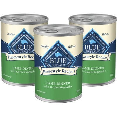 Blue Buffalo Blue Buffalo Homestyle Recipe Lamb Dinner with Garden Vegetables Canned Dog Food, 12.5-oz can, 3 count