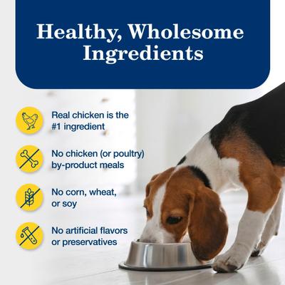 Show full view: Blue Buffalo Homestyle Recipe Healthy Weight Chicken Dinner with Garden Vegetables & Brown Rice Canned Dog Food, 12.5-oz can, 3 count slide 7 of 12