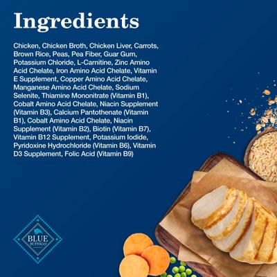 Show full view: Blue Buffalo Homestyle Recipe Healthy Weight Chicken Dinner with Garden Vegetables & Brown Rice Canned Dog Food, 12.5-oz can, 3 count slide 6 of 12