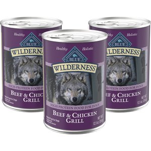 Blue Buffalo Wilderness Beef & Chicken Grill Grain-Free Canned Dog Food, 12.5-oz can, 3 count