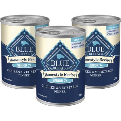 Blue Buffalo Blue Buffalo Homestyle Recipe Chicken Dinner with Garden Vegetables Senior Wet Dog Food, 12.5-oz can, 3 count