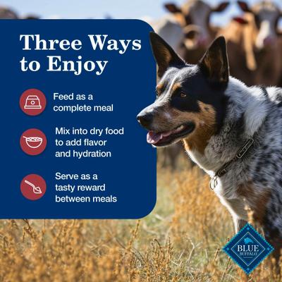 Show full view: Blue Buffalo Homestyle Recipe Beef Dinner with Garden Vegetables & Sweet Potatoes Canned Dog Food, 12.5-oz can, 3 count slide 8 of 12