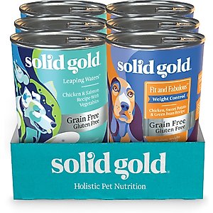 Solid Gold Leaping Waters, Fit & Fab Variety Pack Wet Dog Food, 13.2-oz can, case of 6
