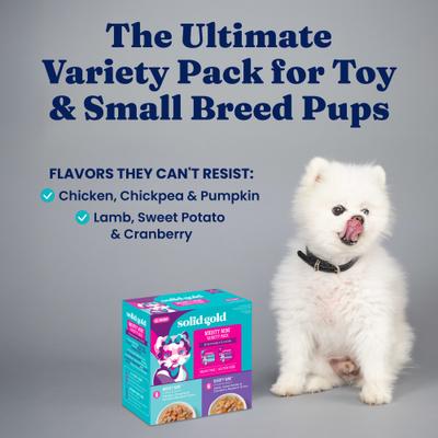 Show full view: Solid Gold Mighty Mini Small & Toy Breed Grain-Free Variety Pack Wet Dog Food, 3.5-oz tray, case of 12 slide 4 of 11