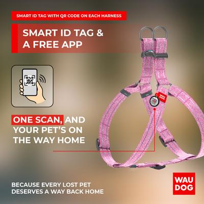 Show full view: WAUDOG Re-Cotton Recycled Material QR Passport Dog Harness, Pink, Large slide 6 of 7