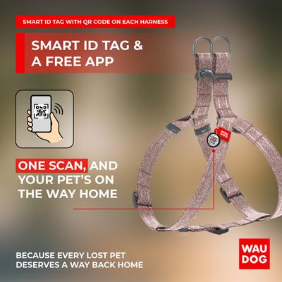 Show full view: WAUDOG Re-Cotton Recycled Material QR Passport Dog Harness, Brown, Medium slide 6 of 7