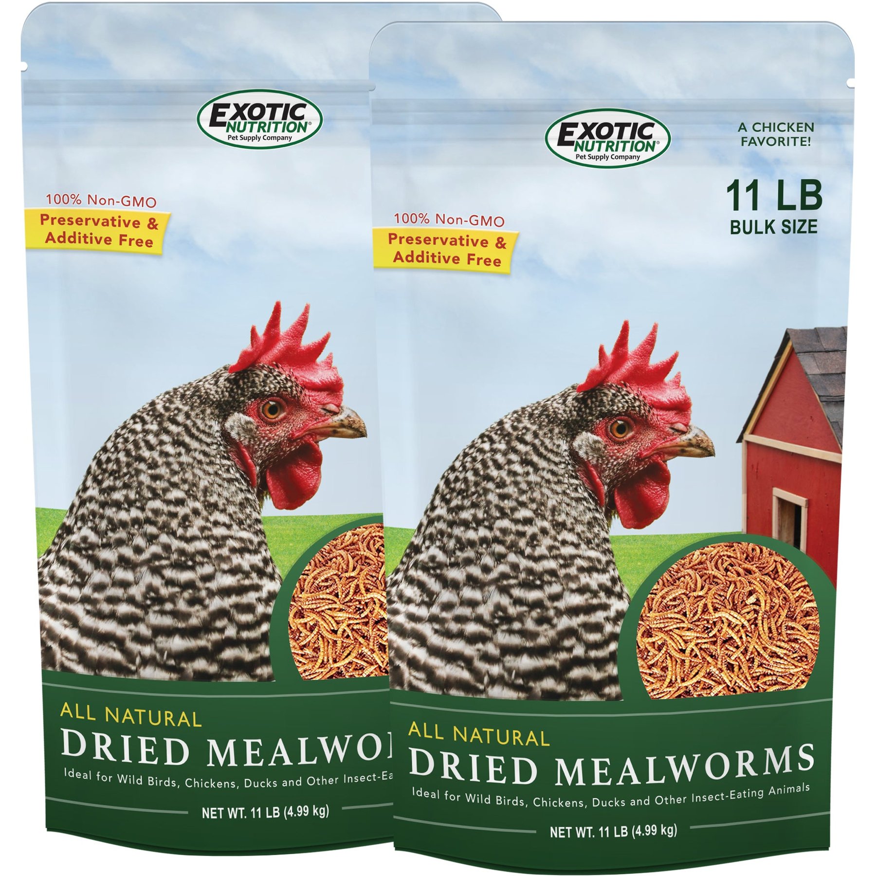 Exotic Nutrition Dried Mealworms Chicken Treats, 22-lb case