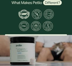 Petlio Longevity+ Chicken Flavored Powder Health Supplement for Cats, 90 scoops slide 2 of 9