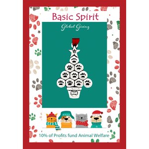 Basic Spirit Paw Print Animal Welfare Ornament, Silver
