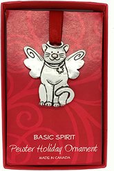 Basic Spirit Christmas Cat Angel Ornament, Silver