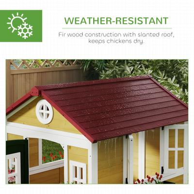 Show full view: Outsunny Wooden Chicken Coop for Duck & Goose, Beige, 44.9 x 49. x 53.1-in slide 9 of 9