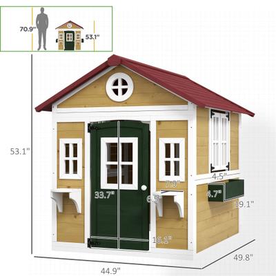 Show full view: Outsunny Wooden Chicken Coop for Duck & Goose, Beige, 44.9 x 49. x 53.1-in slide 6 of 9