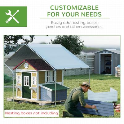 Show full view: Outsunny Wooden Chicken Coop for Duck & Goose, Beige, 44.9 x 49. x 53.1-in slide 2 of 9