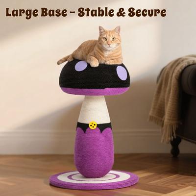Show full view: Happy & Polly Mushroom Series Sisal Cat Scratcher Toy, Purple, Large slide 7 of 11