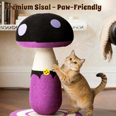 Show full view: Happy & Polly Mushroom Series Sisal Cat Scratcher Toy, Purple, Large slide 6 of 11