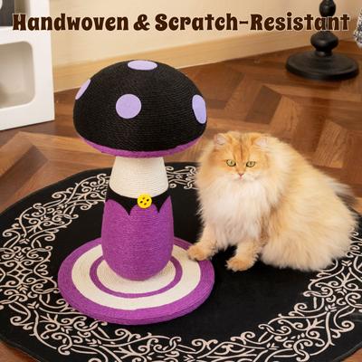 Show full view: Happy & Polly Mushroom Series Sisal Cat Scratcher Toy, Purple, Large slide 5 of 11