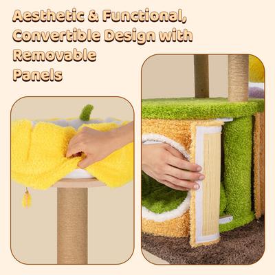 Show full view: Happy & Polly Jungle Enchanted World 70-in Fleece Multi-Level Cat Tree & Condo, Jumbo slide 8 of 10