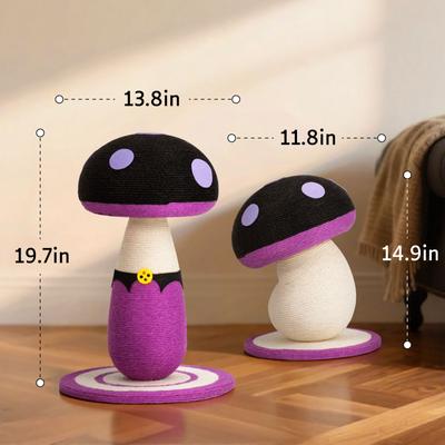 Show full view: Happy & Polly Mushroom Cat Scratcher Toy, Purple, Set of 2, Purple slide 10 of 10