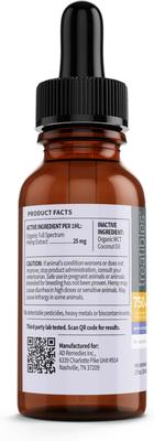 Show full view: Treatibles Extra Strength Oil Dropper 750-mg Full Spectrum Hemp Extract All Species Liquid Calming Supplement for Dogs & Cats, 1-fl oz bottle slide 3 of 4
