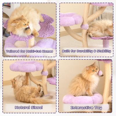 Show full view: Happy & Polly Blossom Woven 35.4-in Fleece Cat Tree slide 9 of 10