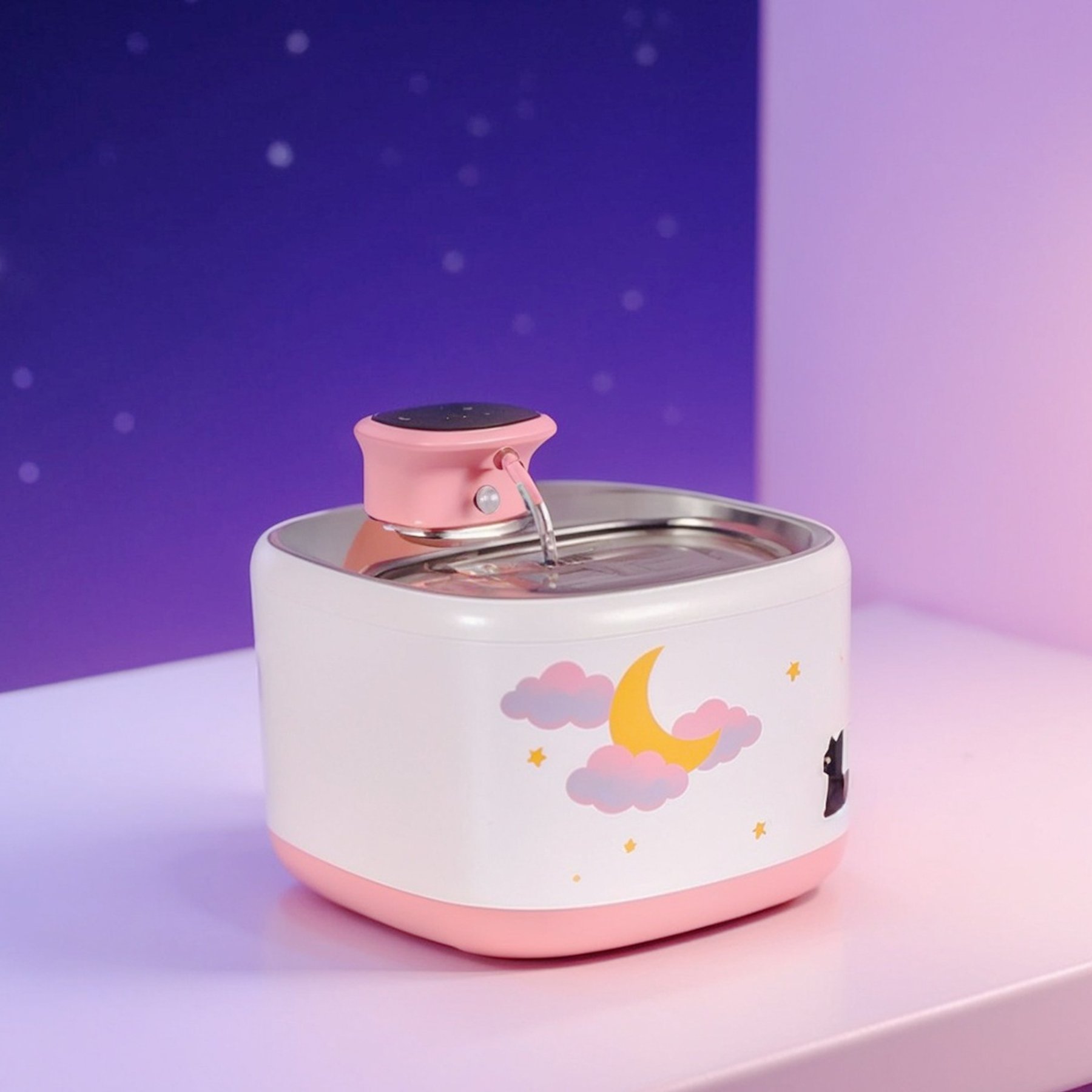 Happy & Polly Moonlight Smart Wireless Cat Water Fountain, 71-oz