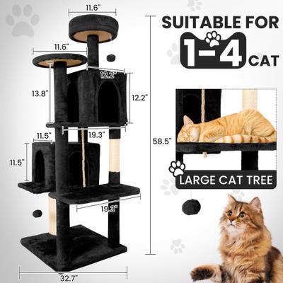 TSCOMON Multi-Level 58-in Plush Cat Tree & Condo