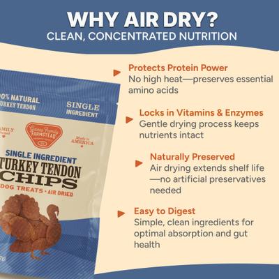 Show full view: Gaines Family Farmstead Turkey Tendon Chips Single Ingredient Dog Treats, 5-oz bag slide 6 of 8