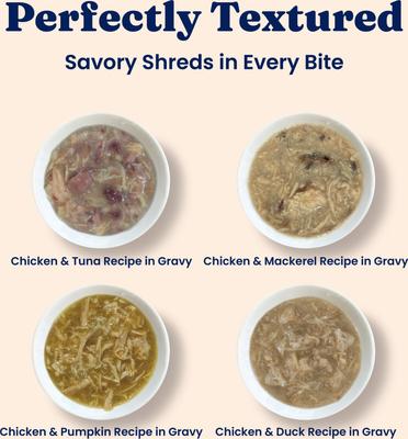 Show full view: Solid Gold Nature's Harmony Variety Pack Grain-Free Shreds in Gravy Wet Cat Food, 3-oz can, case of 12 slide 5 of 8