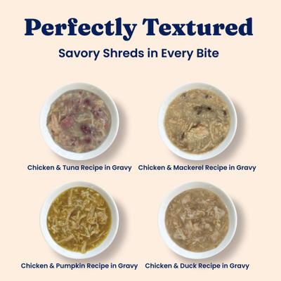 Show full view: Solid Gold Nature's Harmony Variety Pack Grain-Free Shreds in Gravy Wet Cat Food, 3-oz can, case of 12 slide 6 of 10