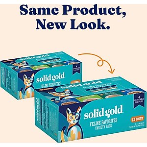 Solid Gold Nature's Harmony Variety Pack Grain-Free Shreds in Gravy Wet Cat Food, 3-oz can, case of 12