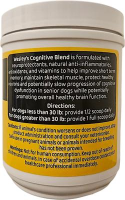 Show full view: Wesley Nutraceuticals Cognitive Blend Powder Supplement for Dogs, 300-g jar slide 4 of 5