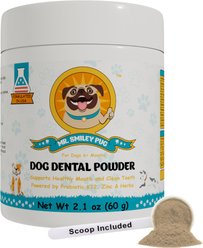 Mr. Smiley Pug Dental Powder for Dogs, 60-g jar