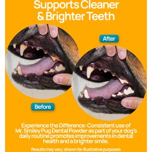 Mr. Smiley Pug Dental Powder for Dogs, 60-g jar