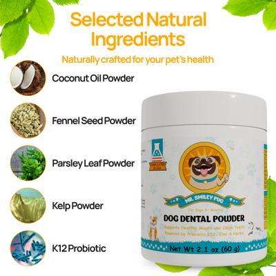 Show full view: Mr. Smiley Pug Dental Powder for Dogs, 60-g jar slide 4 of 9