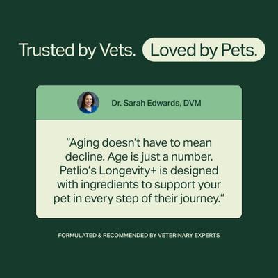 Show full view: Petlio Longevity+ Chicken Flavored Powder Health Supplement for Cats, 90 scoops slide 9 of 11